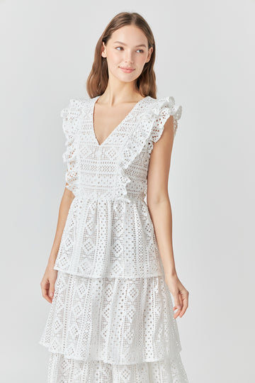 Lace Tiered Midi Dress – Endless Rose