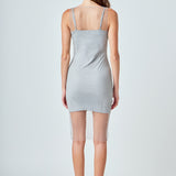 Embellishment Sleeveless Mini Dress
