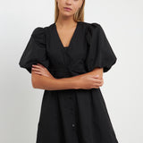 Buttons Detail Mini Dress