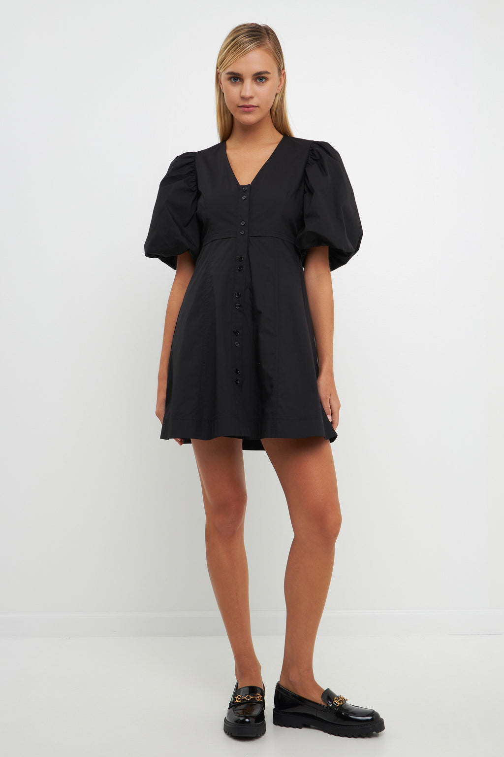Buttons Detail Mini Dress