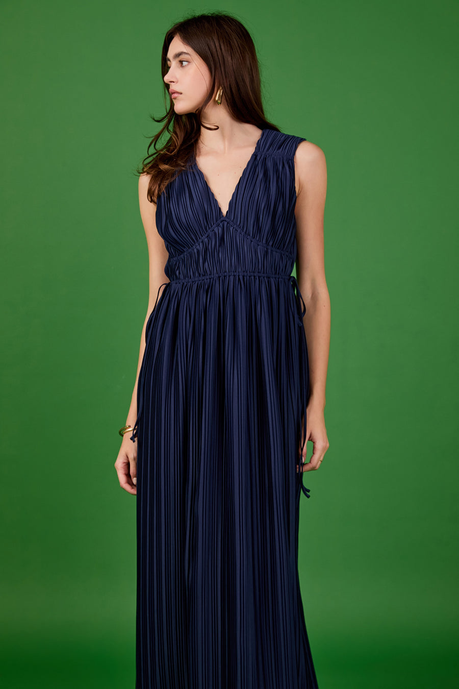 Pleated Straps Detail Midi Dress – Endless Rose