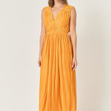 Pleated Straps Detail Midi Dress