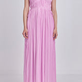 Pleated Straps Detail Midi Dress