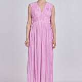 Pleated Straps Detail Midi Dress