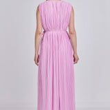 Pleated Straps Detail Midi Dress