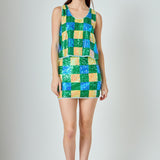 Checkered Sequin Top