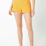 Gold Color Button Detail Shorts