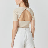 Back Cut-out Detail Knit Top