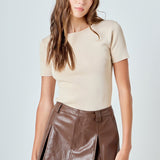 Back Cut-out Detail Knit Top