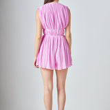 V-Neck Pleated Romper
