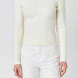 Ribbed Detail Hoodie Sweater