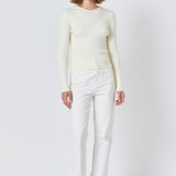 Ribbed Detail Hoodie Sweater