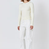 Ribbed Detail Hoodie Sweater