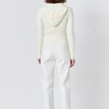 Ribbed Detail Hoodie Sweater