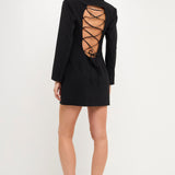 Collared Dress with Open Back Detail