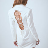 Collared Dress with Open Back Detail