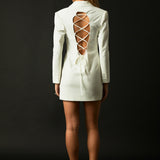 Collared Dress with Open Back Detail