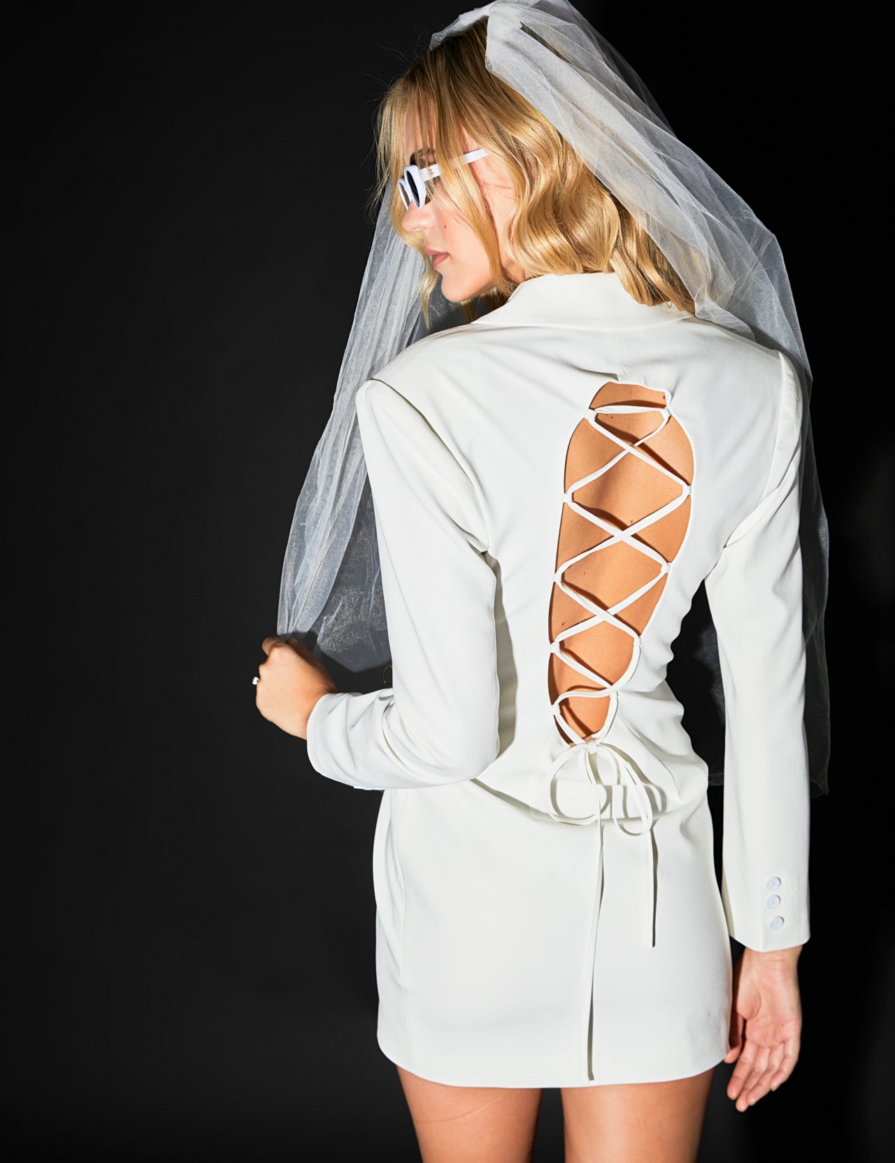 Back of Collared Dress with Open Back Detail featured in "The Wedding Edit" by Endless Rose