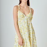 Floral Ruffle Detail Mini Dress