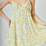 Floral Ruffle Detail Mini Dress