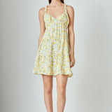 Floral Ruffle Detail Mini Dress