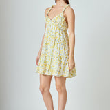 Floral Ruffle Detail Mini Dress