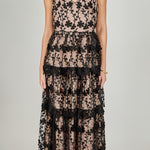 Endless Rose Women's Crochet Tiered Midi Dress