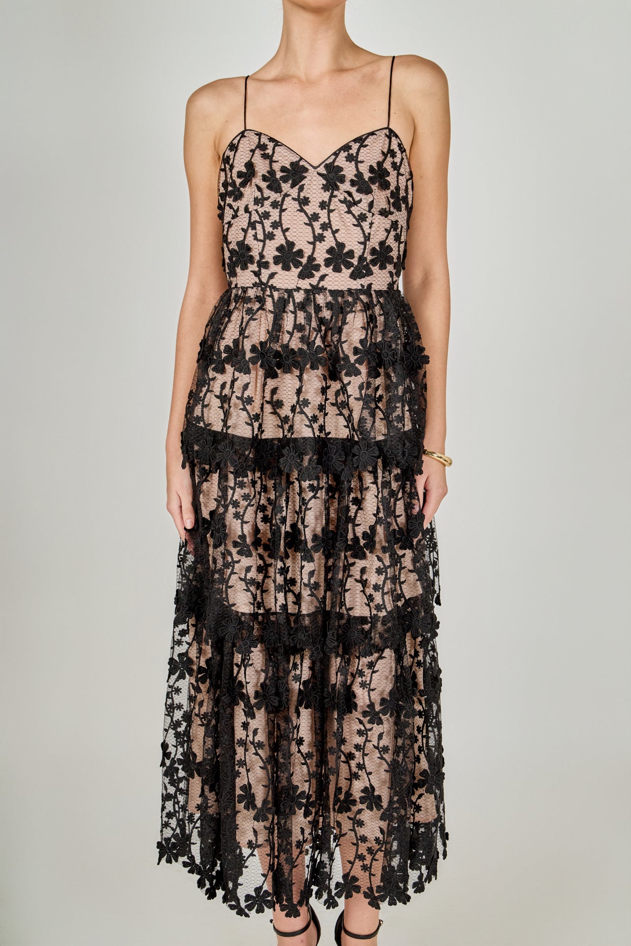 pascal tiered crochet lace midi dress Endless Rose
