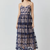 Crochet Layered Midi Dress