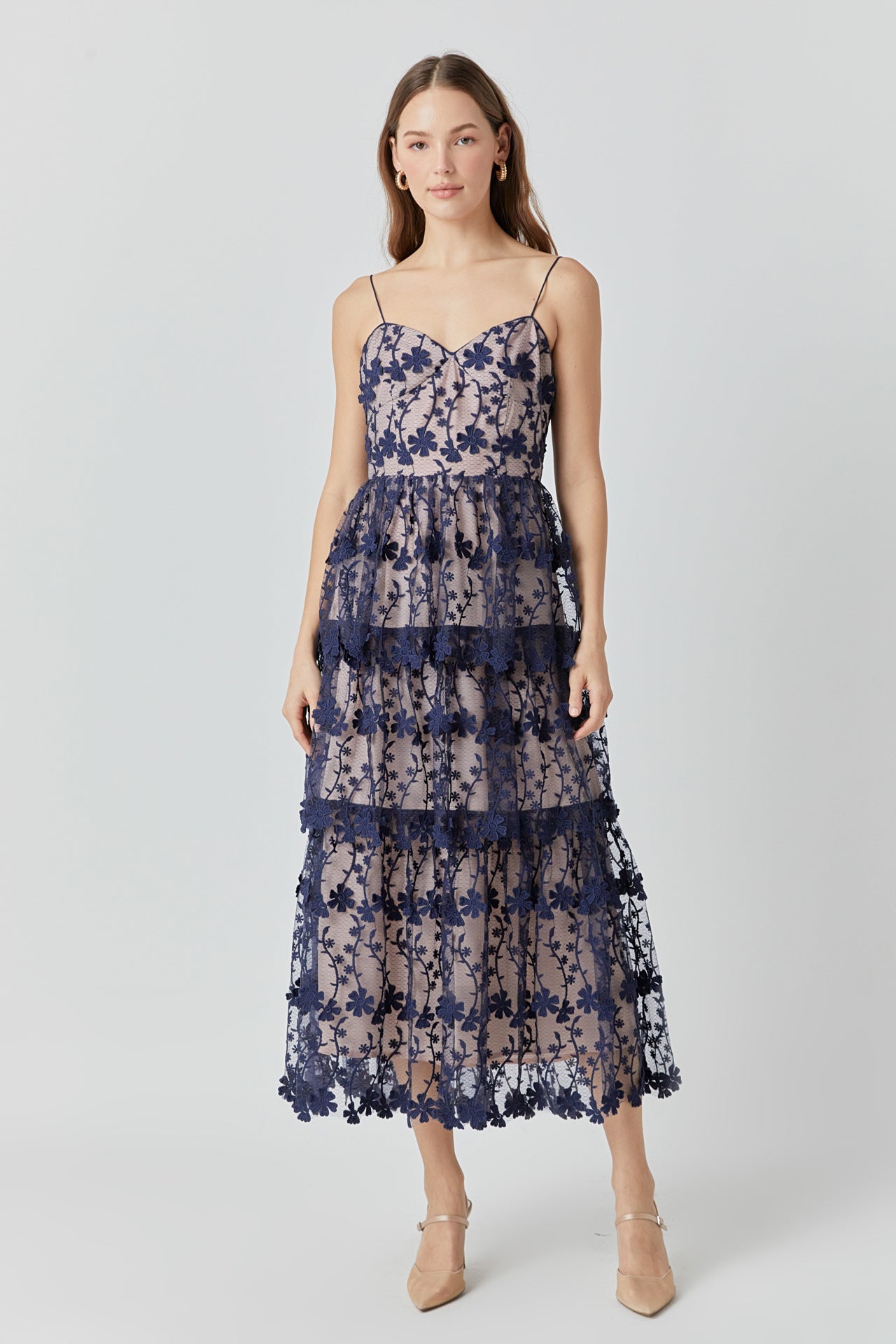 Crochet Layered Midi Dress