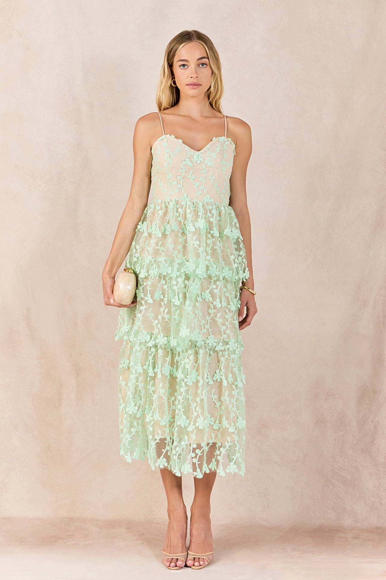 Crochet Layered Midi Dress