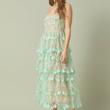 Crochet Layered Midi Dress
