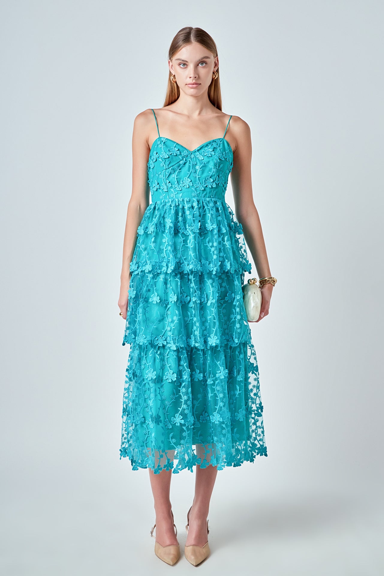 Crochet Layered Midi Dress – Endless Rose