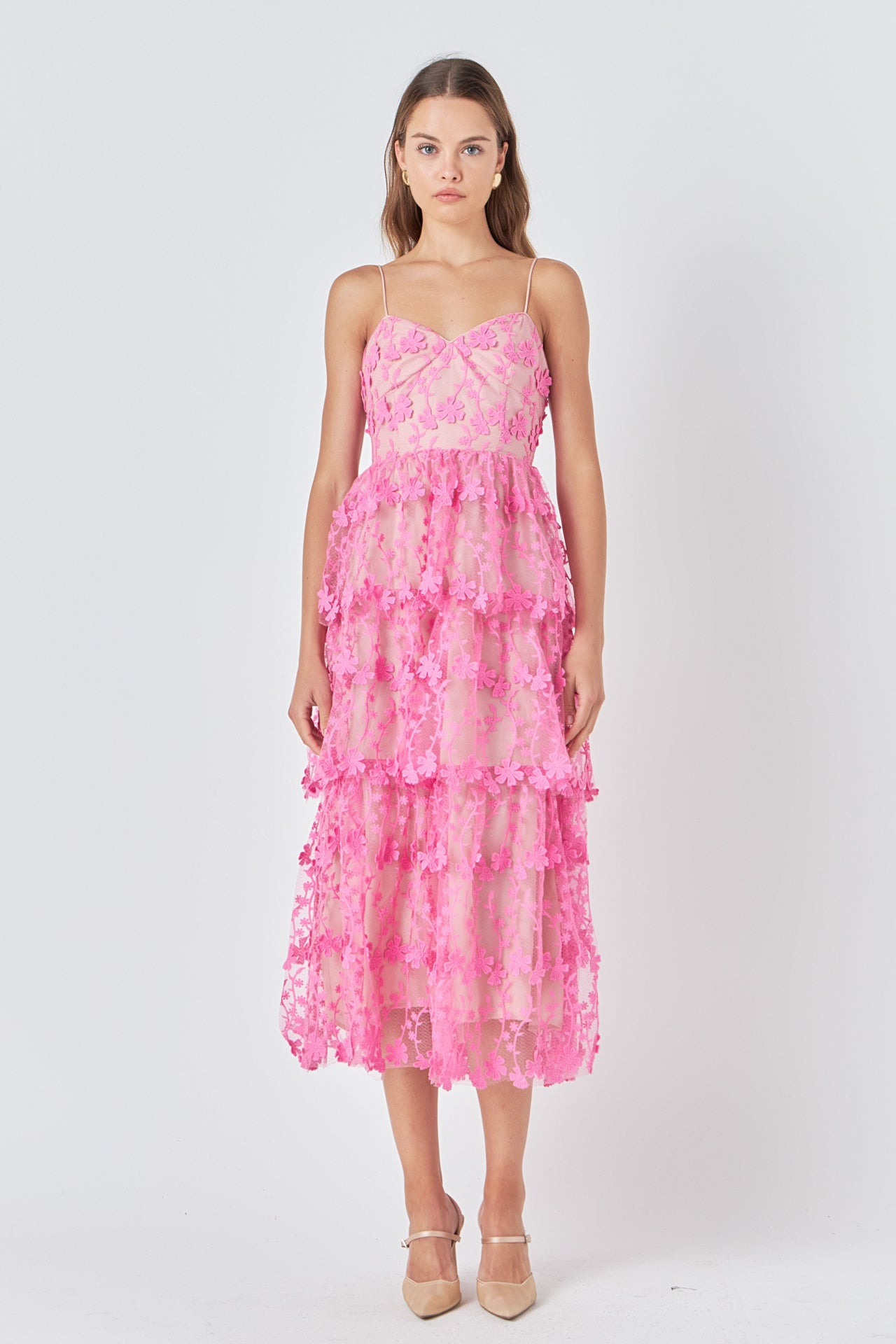 Crochet Layered Midi Dress
