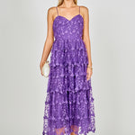 Endless Rose - Crochet Layered Midi Dress PURPLE / S Endless Rose - Crochet Layered Midi Dress PURPLE / S