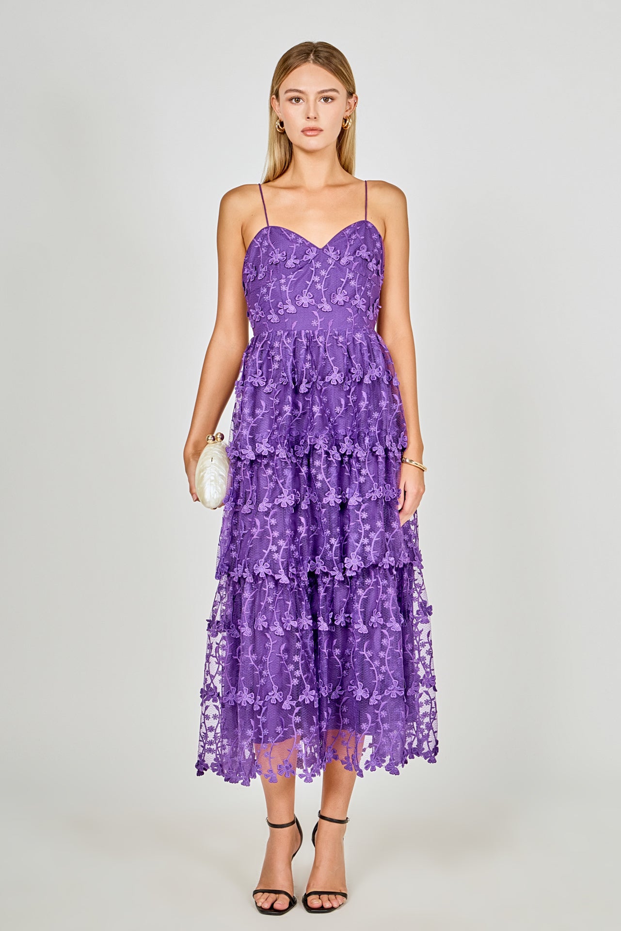 Crochet Layered Midi Dress