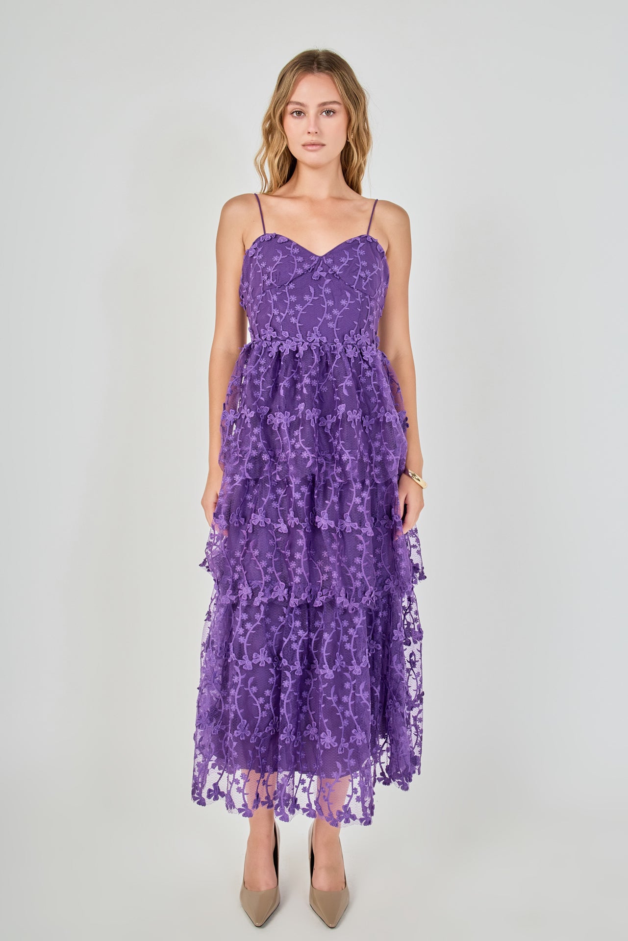 Crochet Layered Midi Dress
