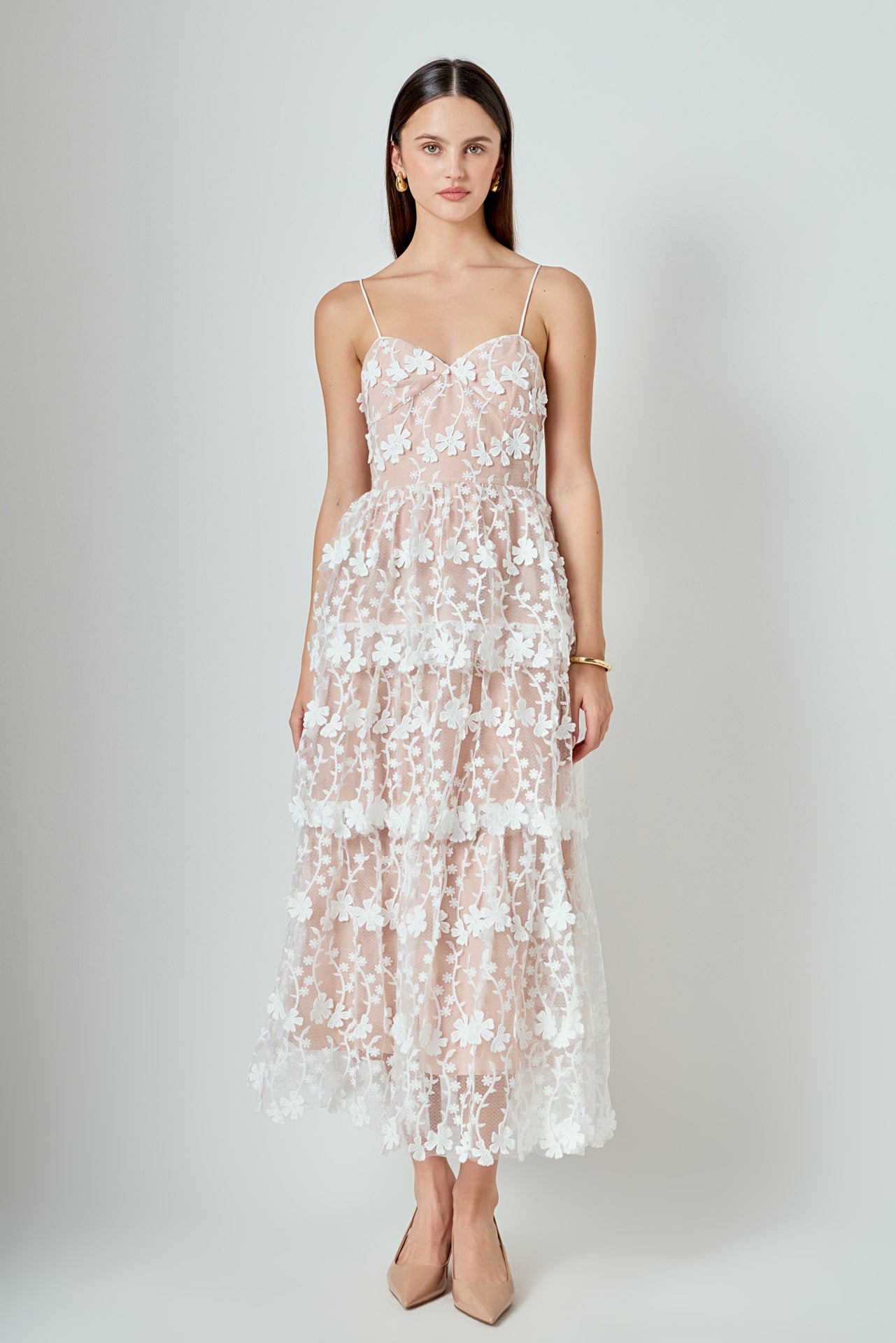 Crochet Layered Midi Dress