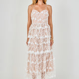 Crochet Layered Midi Dress