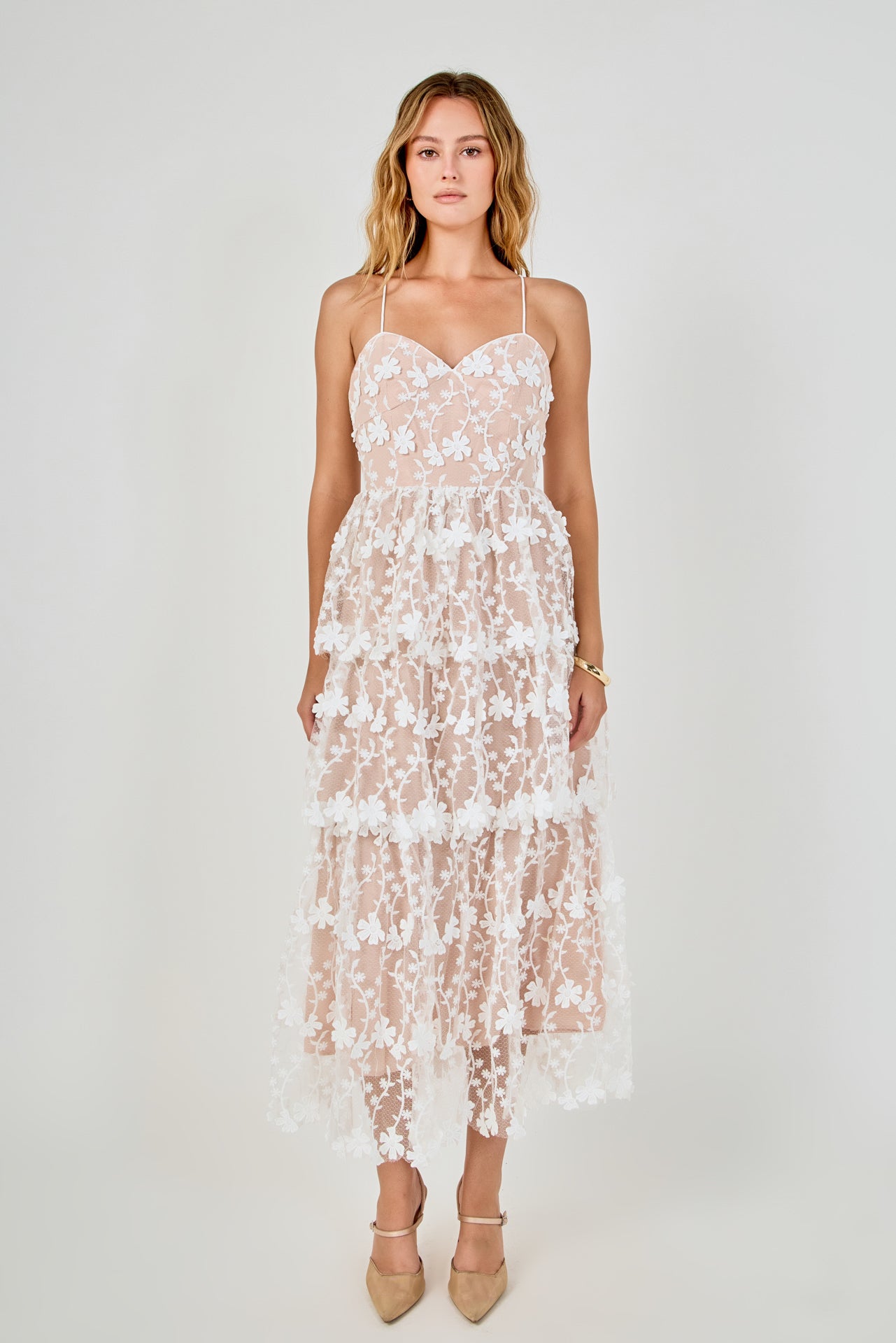 Crochet Layered Midi Dress