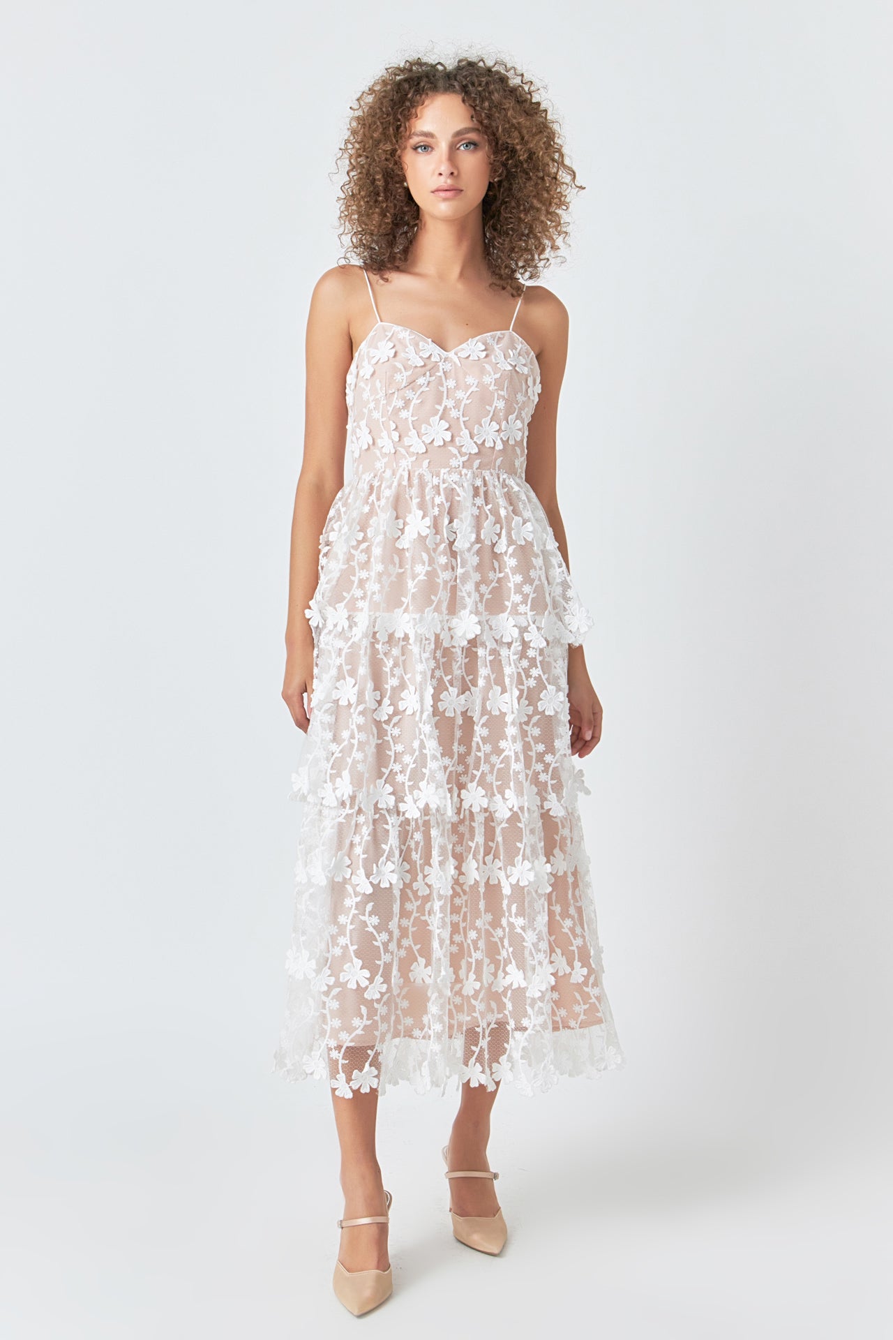 Crochet Layered Midi Dress