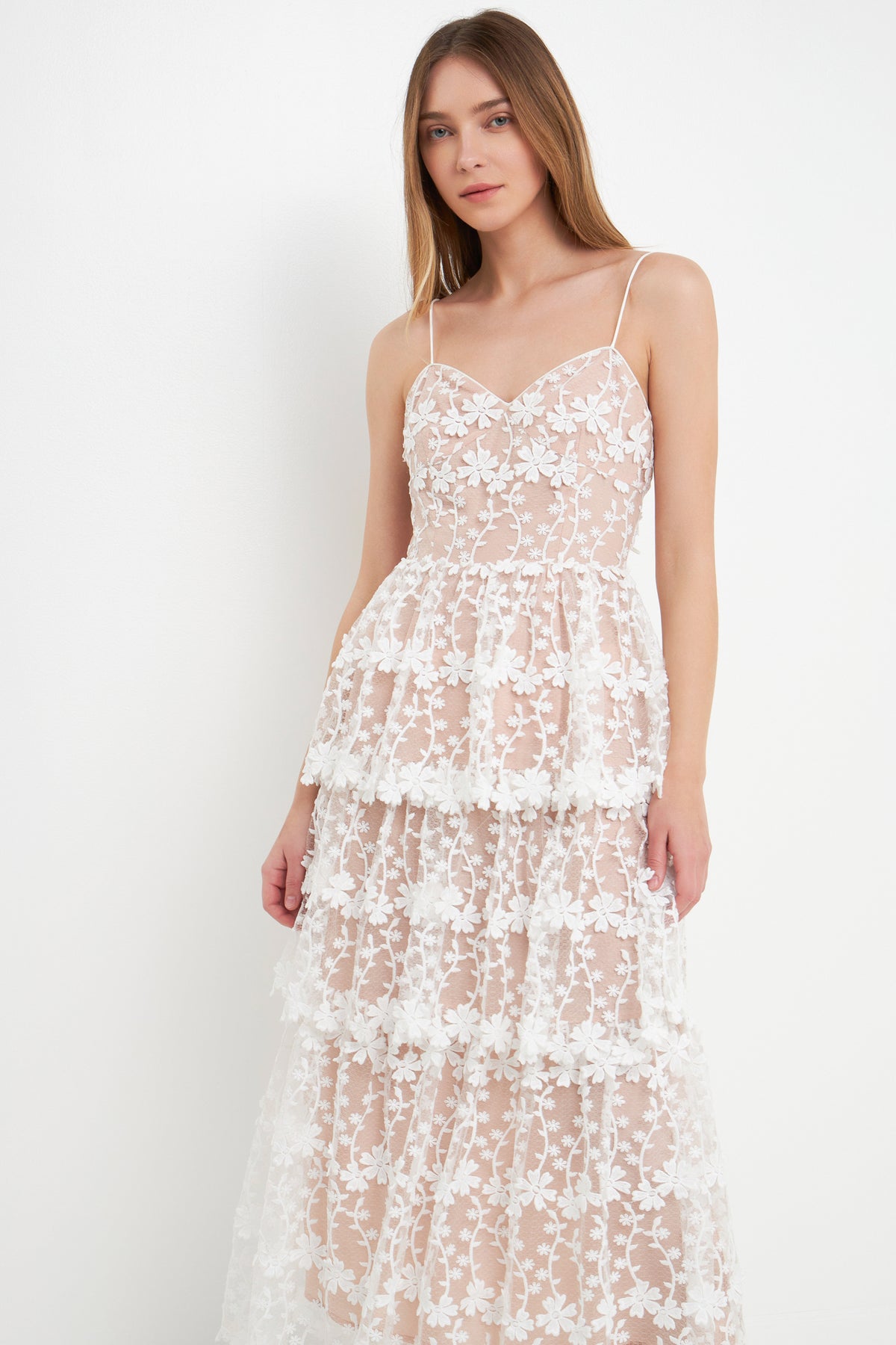 Crochet Layered Midi Dress