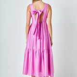 Front Button Dress with Back Bow
