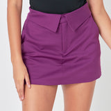 Fold Waist Mini Skort