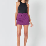 Fold Waist Mini Skort