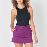 Fold Waist Mini Skort