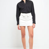 Fold Waist Mini Skort