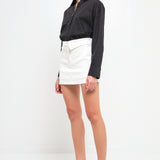 Fold Waist Mini Skort