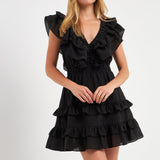 Ruffle Detail Mini Dress