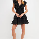 Ruffle Detail Mini Dress